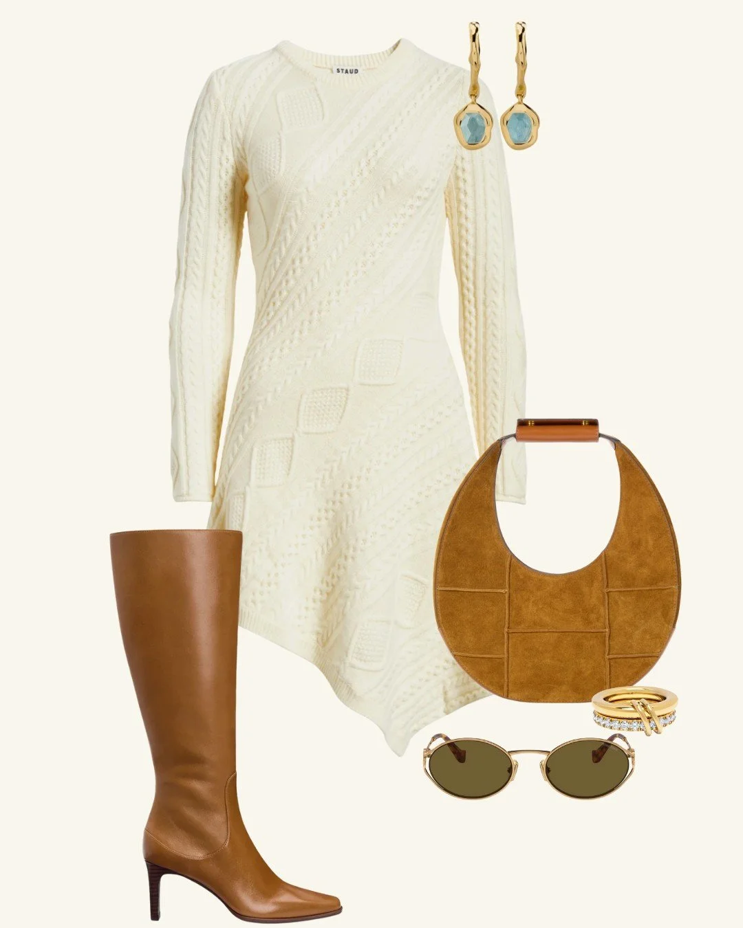 Winter whites, but make it warm. 🤍

This cable-knit sweater dress + rich caramel accessories combo is giving luxe layers, texture play, and quiet confidence.

Styled by your SLC stylist &mdash; because your next best outfit should already be in your
