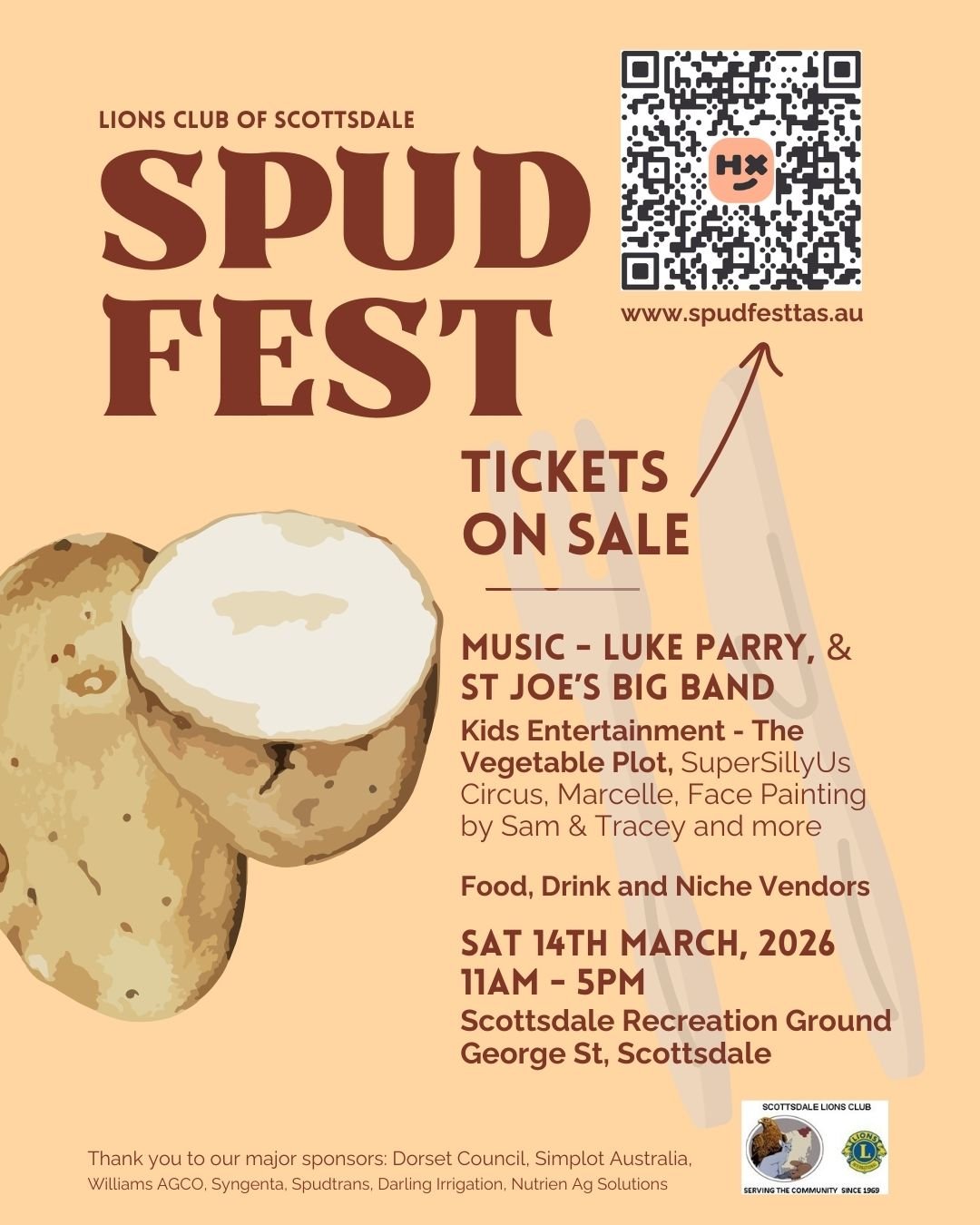 We have our entertainment lined up food vendors refining their potato dishes and a new venue - the Scottsdale Recreation Ground
Grab your ticket while it's still at an early bird price! Link in our bio