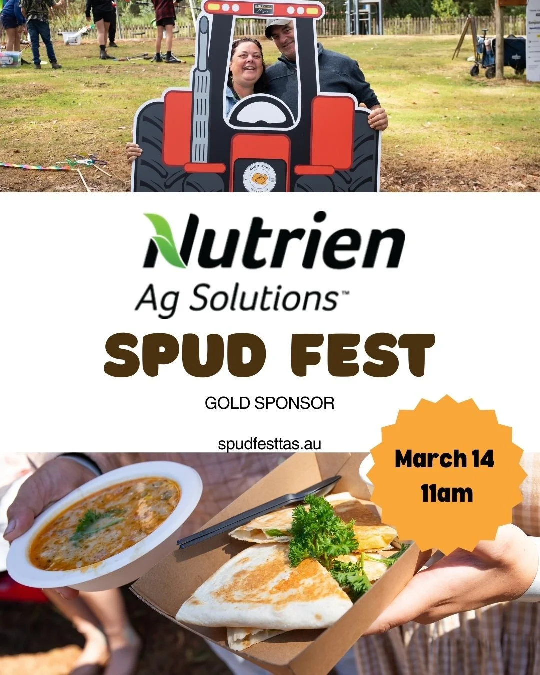 "Go Further with Nutrien Ag Solutions" 
Products and services for all things farming. Nutrien are a Gold Sponsor of Spud Fest 2026 and we're very thankful for their support this year. @nutrienagsolutions_au