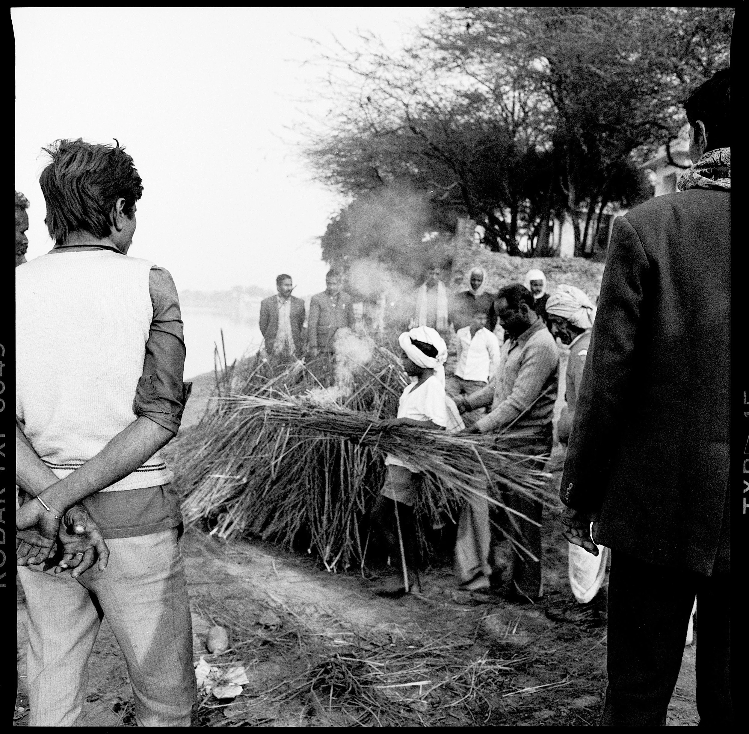Funeral pyre on the Yamuna River, Agra