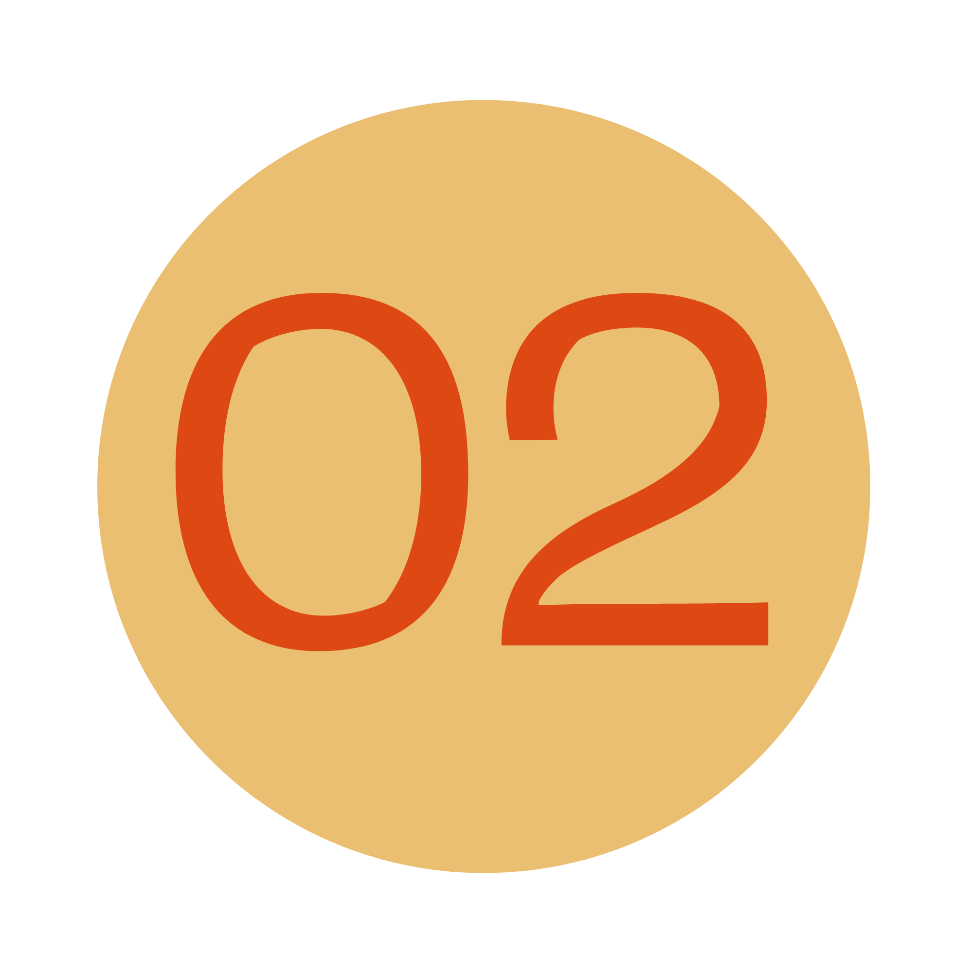 Close-up of a logo with an orange outline of two lowercase 'o's' with a larger beige circle in the background.