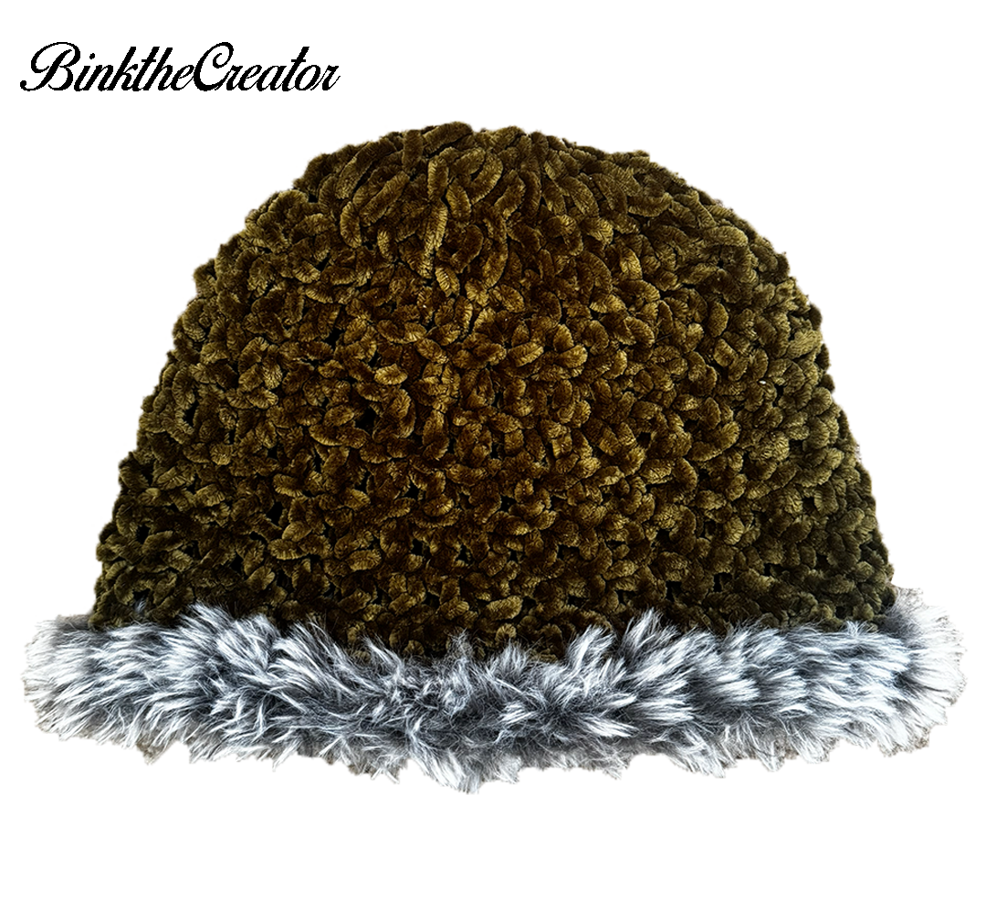 Olive Green Fur Beanie