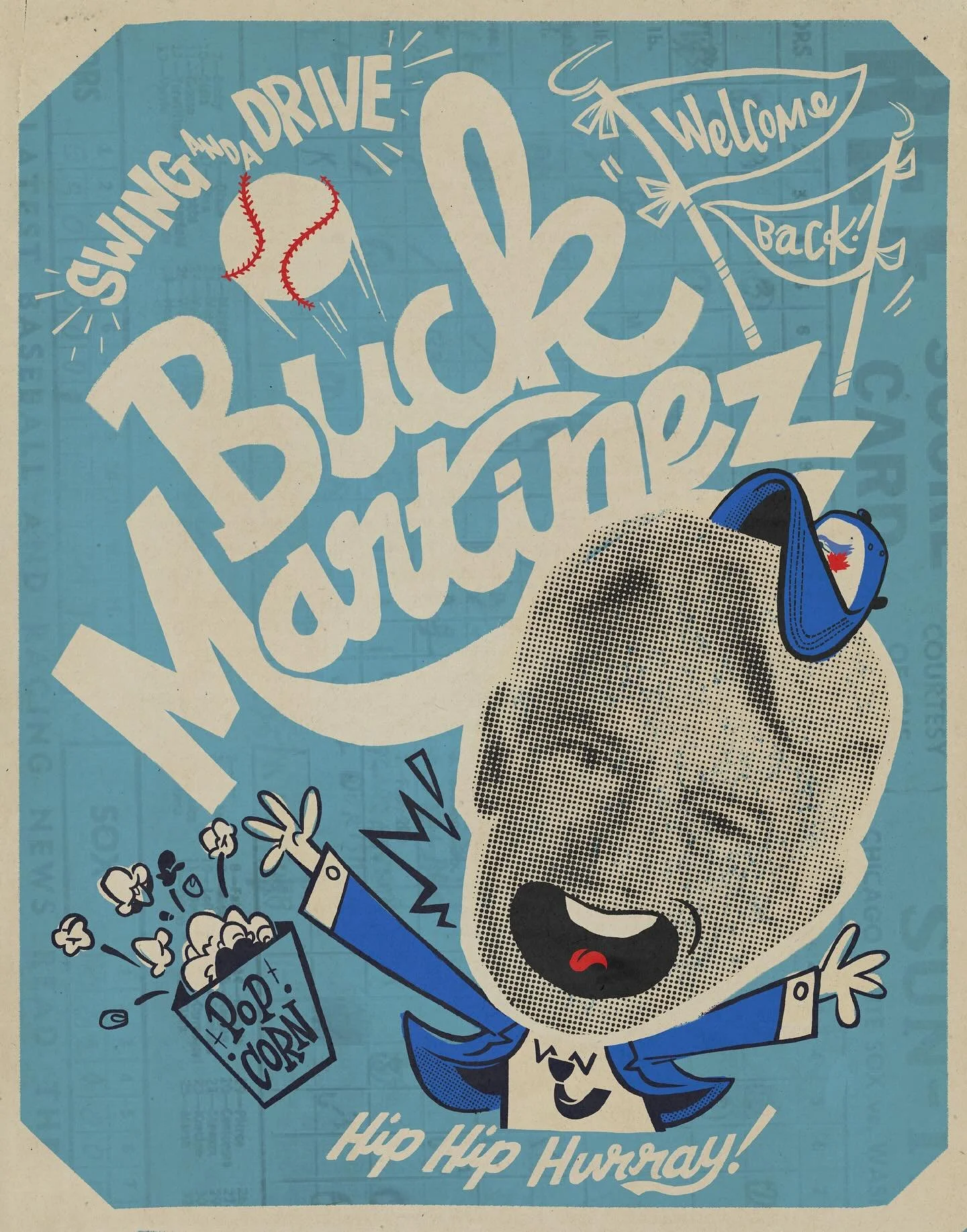 Always a good game when Buck's in the booth!

#buckmartinez #torontobluejays @bluejays #baseball #illustration #baseballtees #bluejaysgame