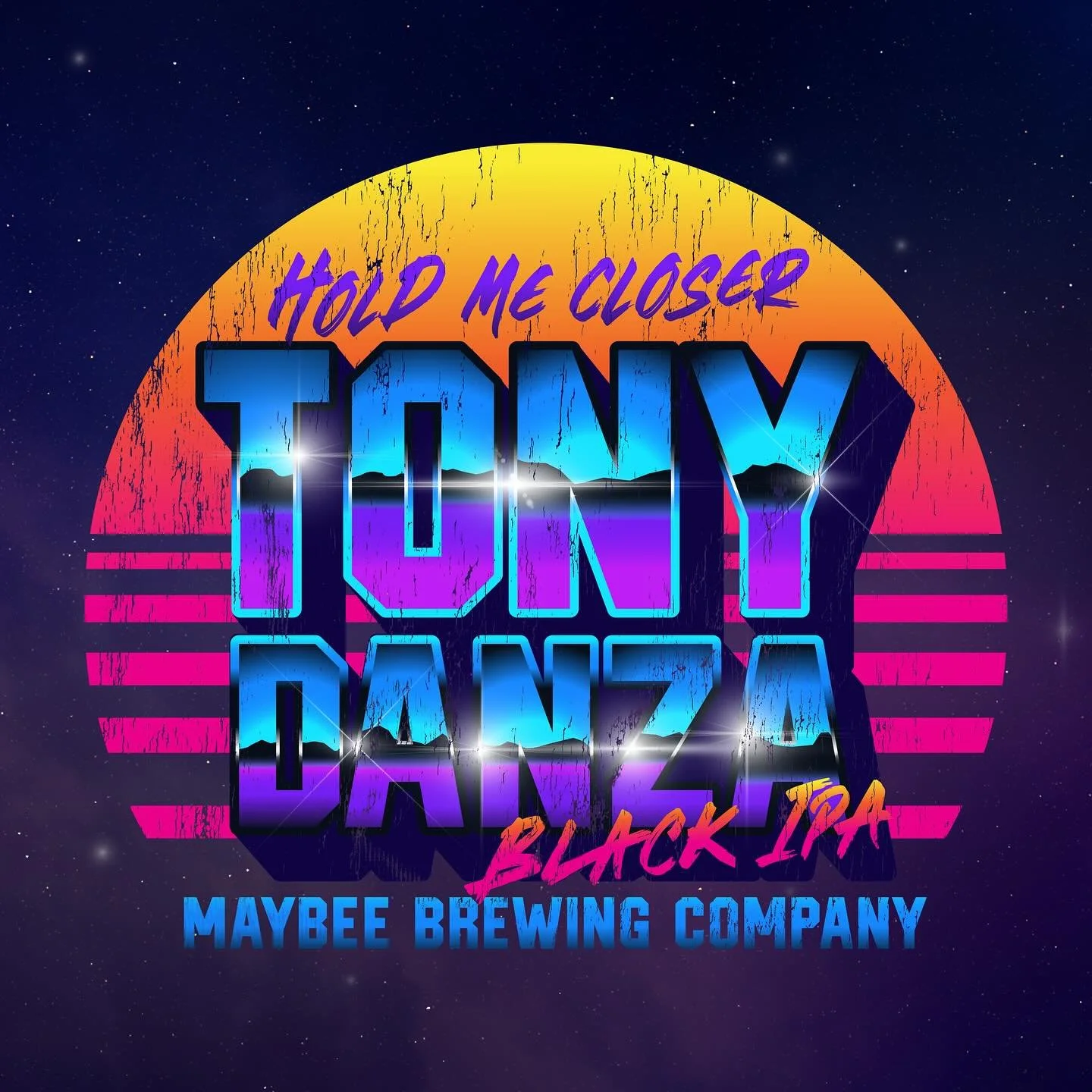 Your friends and mine at @maybeebrew came to me earlier this year about designing a t-shirt for their award winning beer &quot;Hold Me Closer Tony Danza&quot;. 

We knew it had to be rad, electric and 80s and this is where we landed!

Stoked on the n