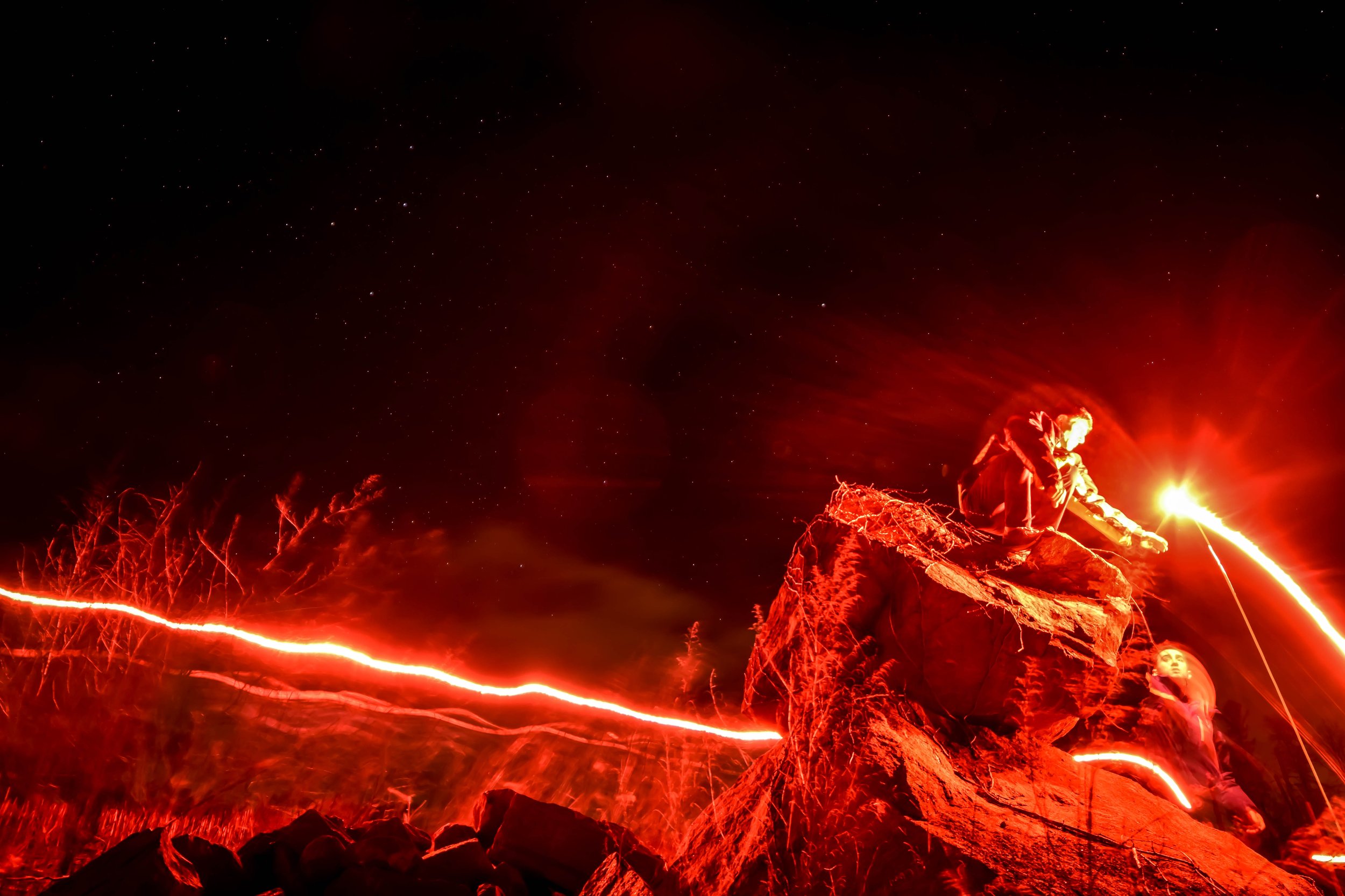 Long exposure with road flare