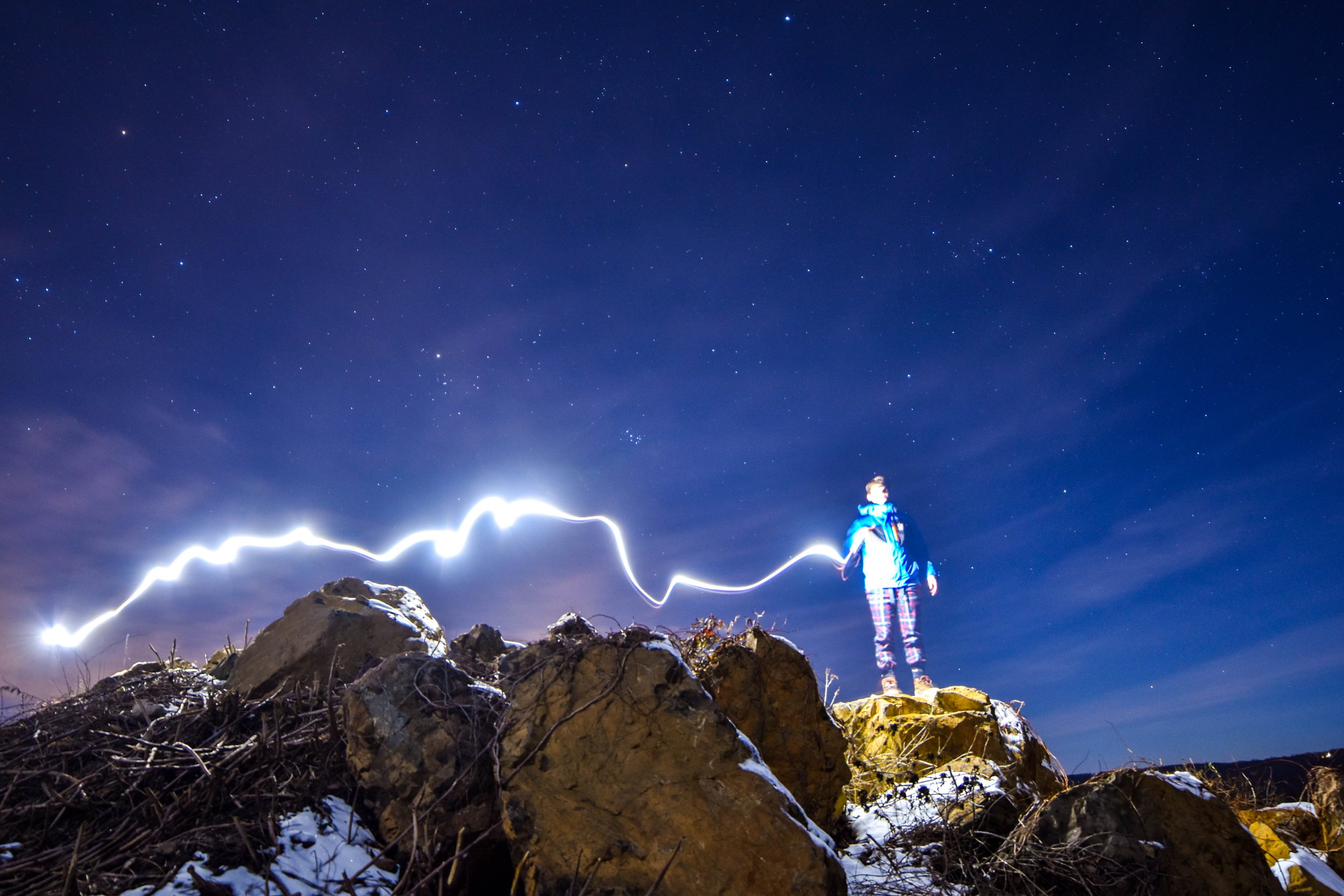 Long exposure with light writing