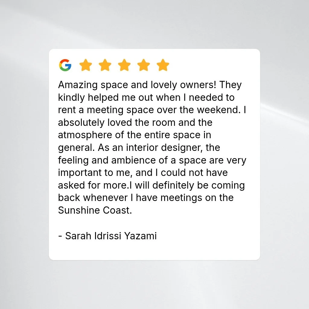 Another great review 💫

#nookcollective #sunshinecoastcoworking #coworkingspace #coworkingsunshinecoast #coworkingcommunity #worklifebalance #parentfriendlyworkspace
#review
#⭐️⭐️⭐️⭐️⭐️