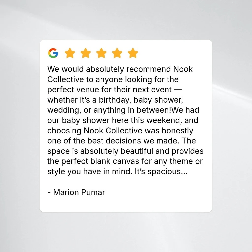 Another great review 💫

#nookcollective #sunshinecoastcoworking #coworkingspace #coworkingsunshinecoast #coworkingcommunity #worklifebalance #parentfriendlyworkspace
#review
#⭐️⭐️⭐️⭐️⭐️