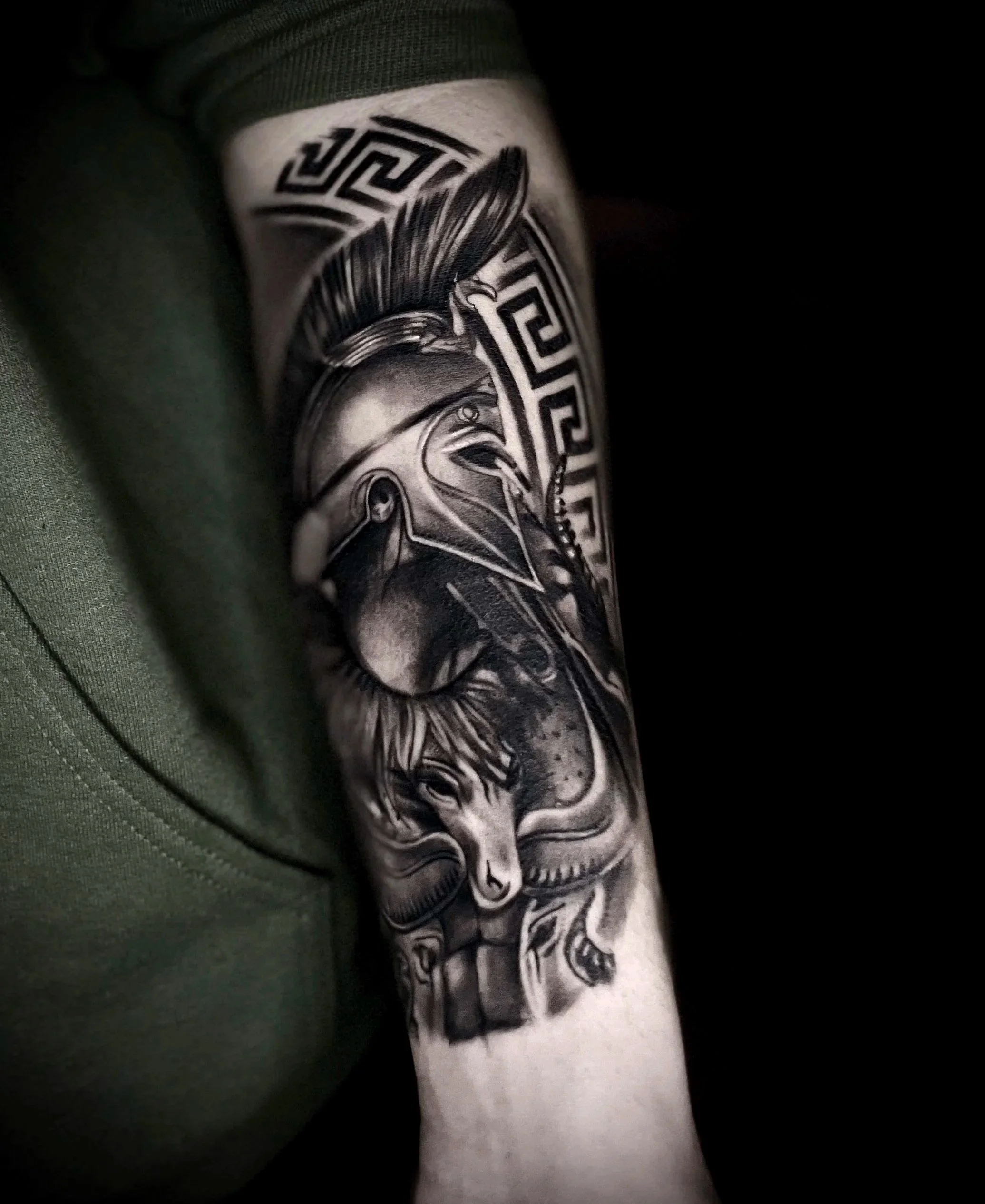 Spartan Black and Grey Realism Piece 