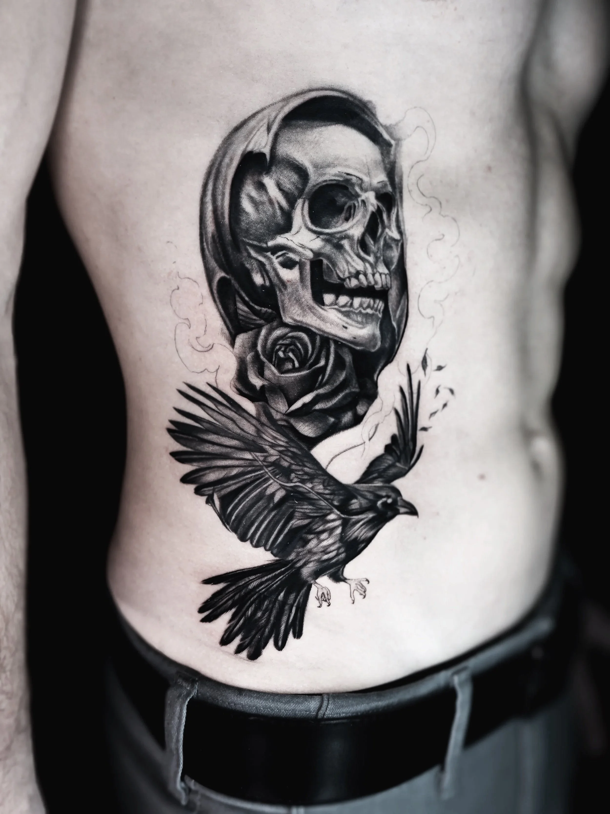 Grim Reaper Black and Grey Tattoo
