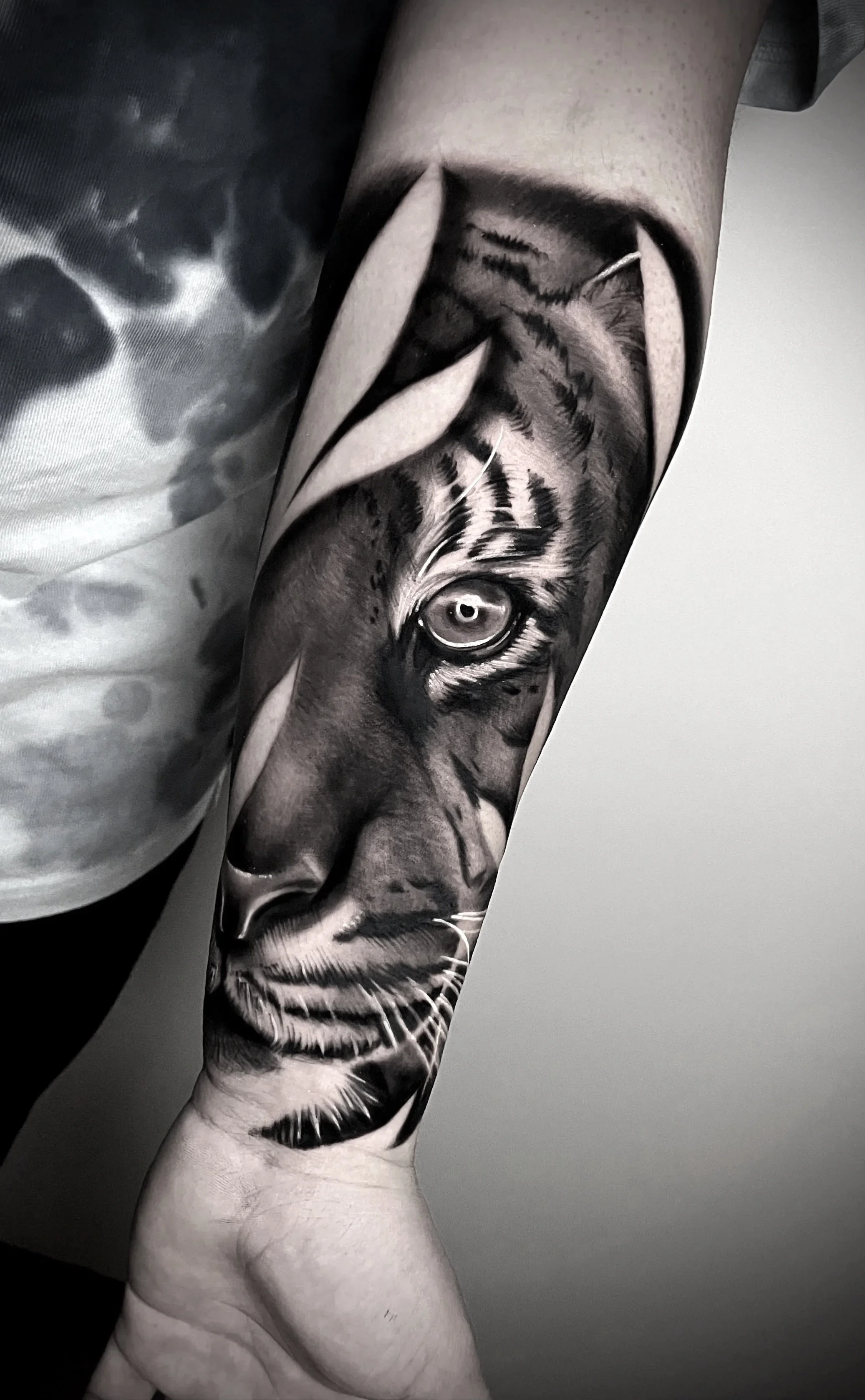 Tiger Black and Grey Tattoo