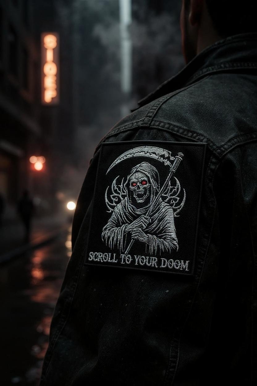 Peel and stick embroidered patch for jacket
