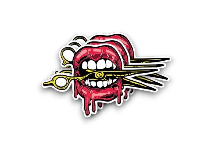 Lips & Scissors Barber stickers