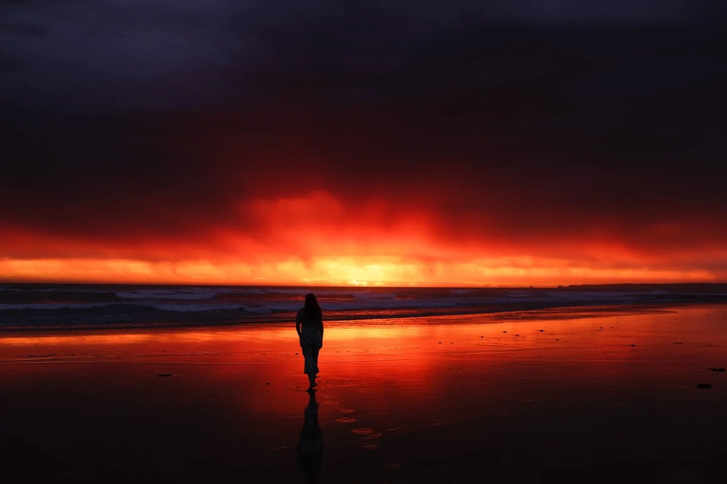 Not a scene from Stranger Things, just a crazy sunset at Phillip Island last week.
