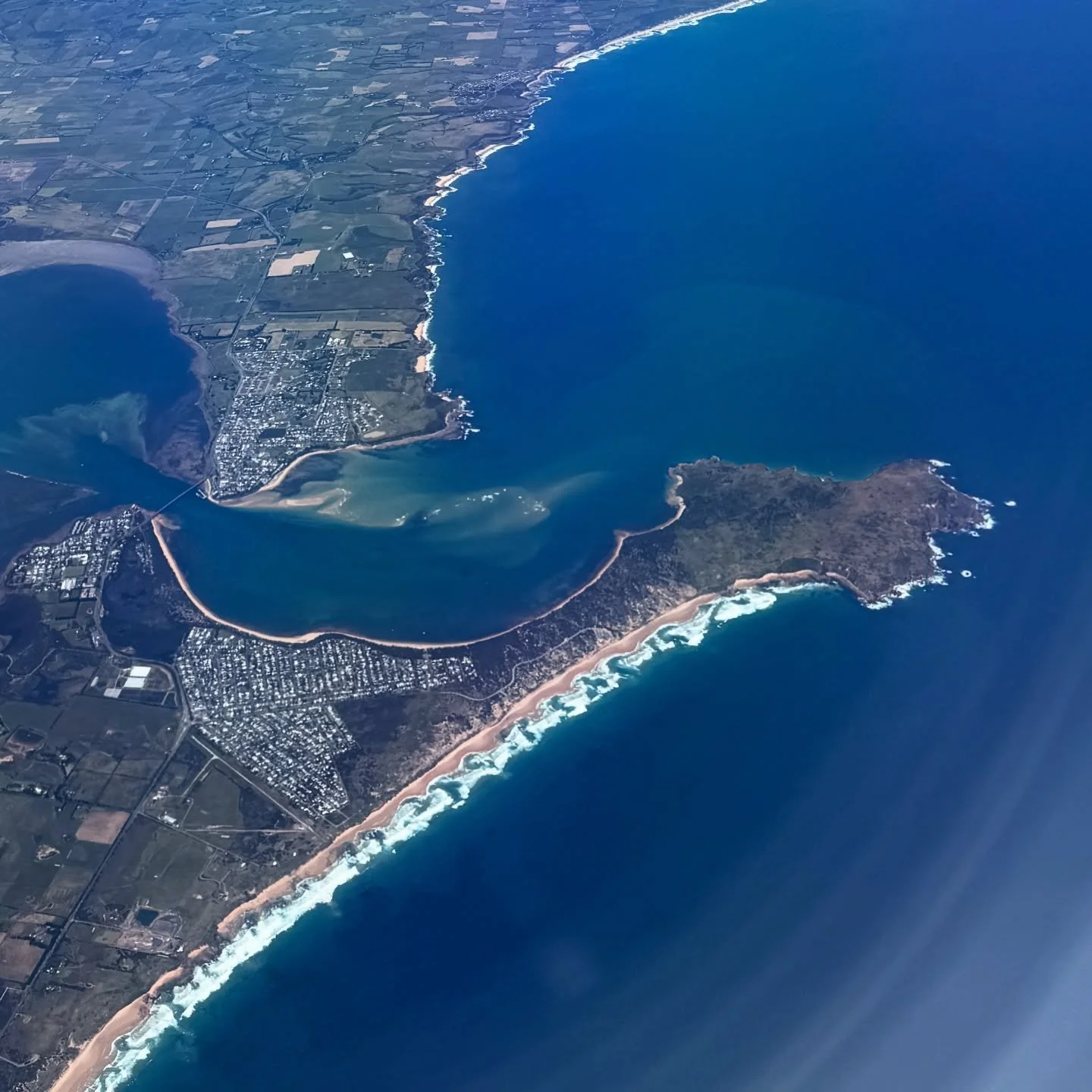 On a recent trip to Tasmania we were fortunate enough to fly over Phillip Island with perfectly clear skies.  This shows Cape Woolamai from above along with its notorious rips! 
#aerialview #capewoolamai