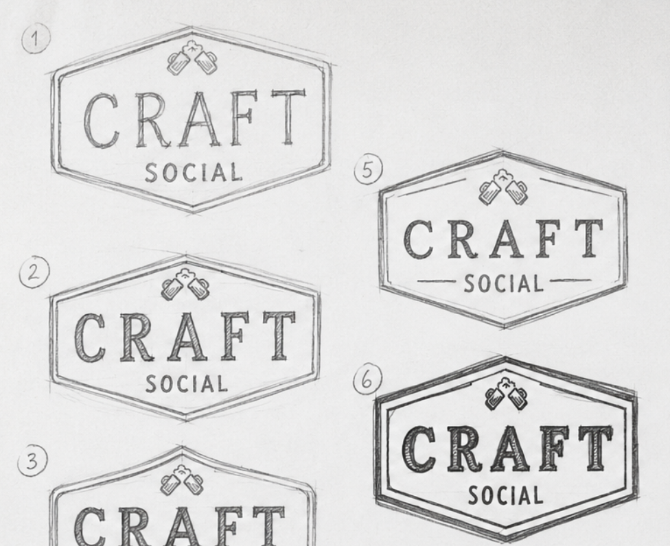 Craft Social Sketches, logo concepts.
