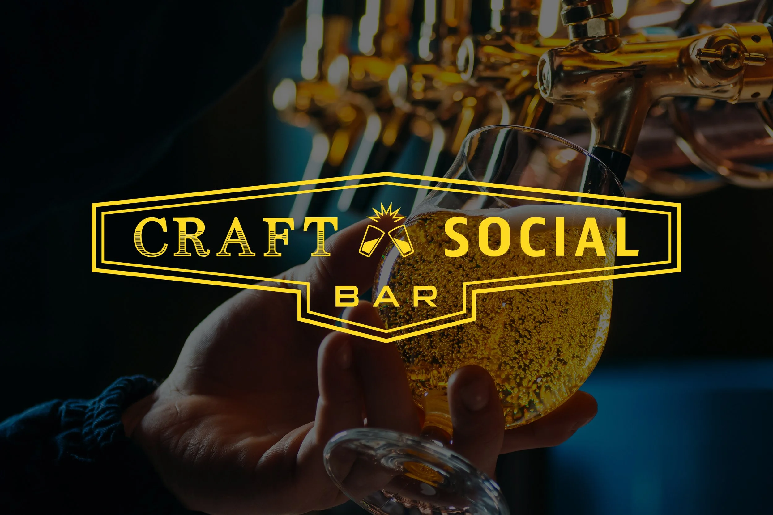 Craft Social Logo Overlay on top of beer