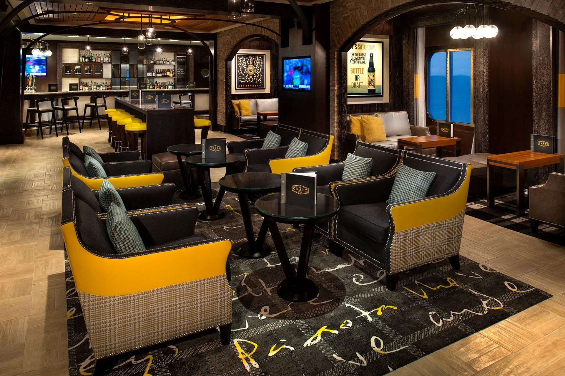 In-venue signage: brand applied in the physical bar environment