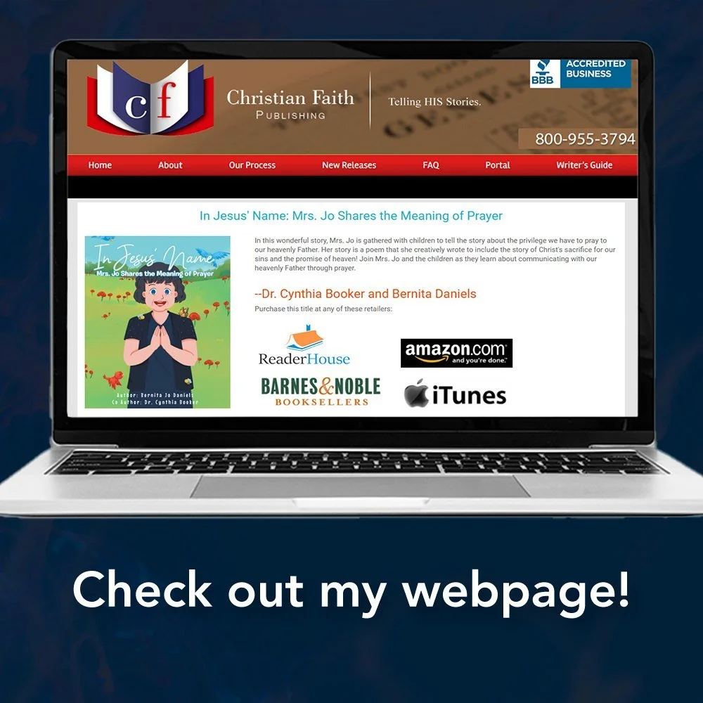 Check out my book&rsquo;s webpage!
https://www.christianfaithpublishing.com/books/?book=in-jesus-name