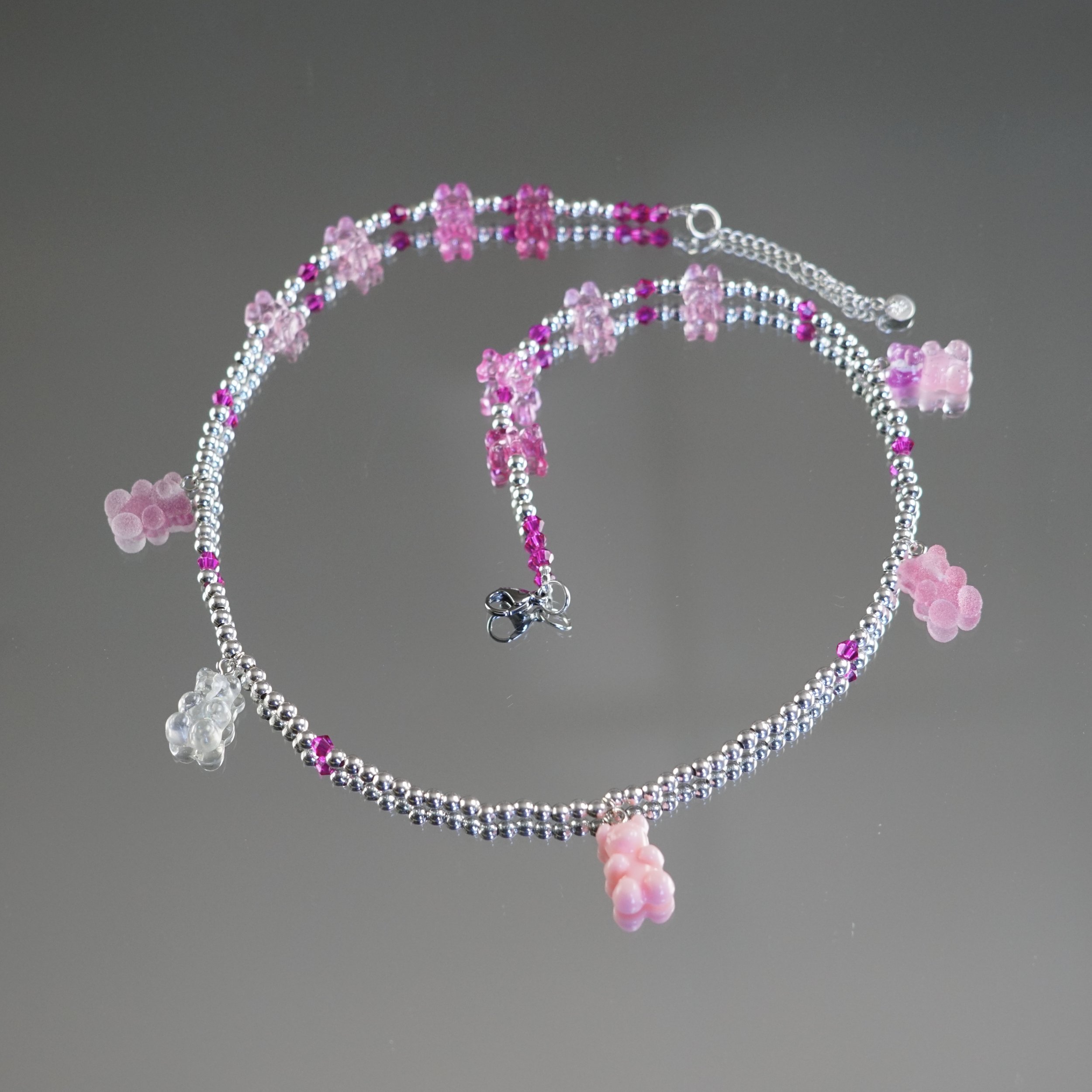 Light Jelly silver chain (Pink)