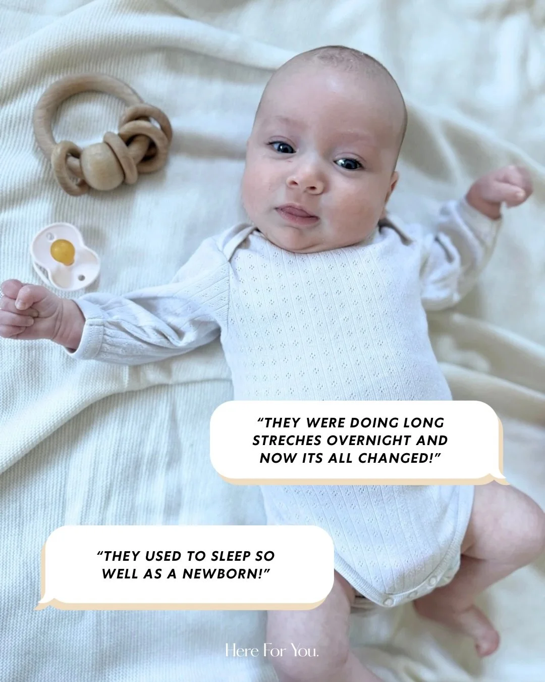 Sound familiar? 🤍 

No, your baby hasn&rsquo;t suddenly broken, their sleep has simply matured. They&rsquo;re no longer that sleepy newborn who could drift off anywhere, anytime. As babies grow, their sleep cycles and needs evolve too.

Swipe to fin