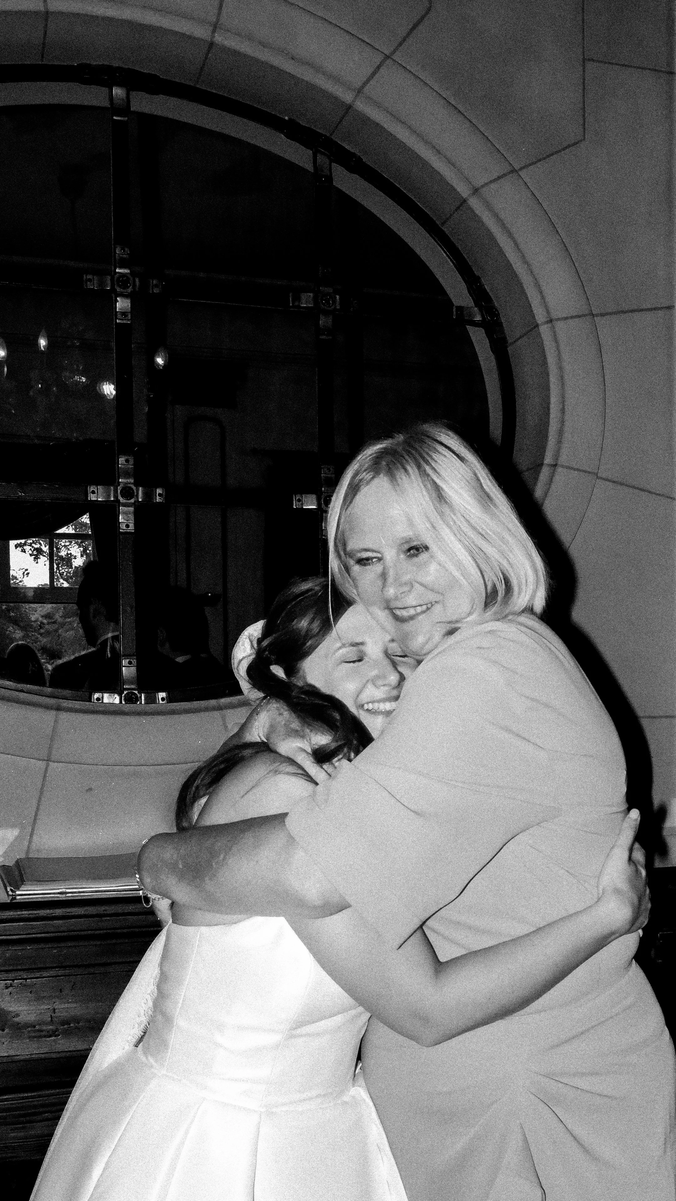 Phaedra sharing a warm embrace with her aunt during her wedding celebration.