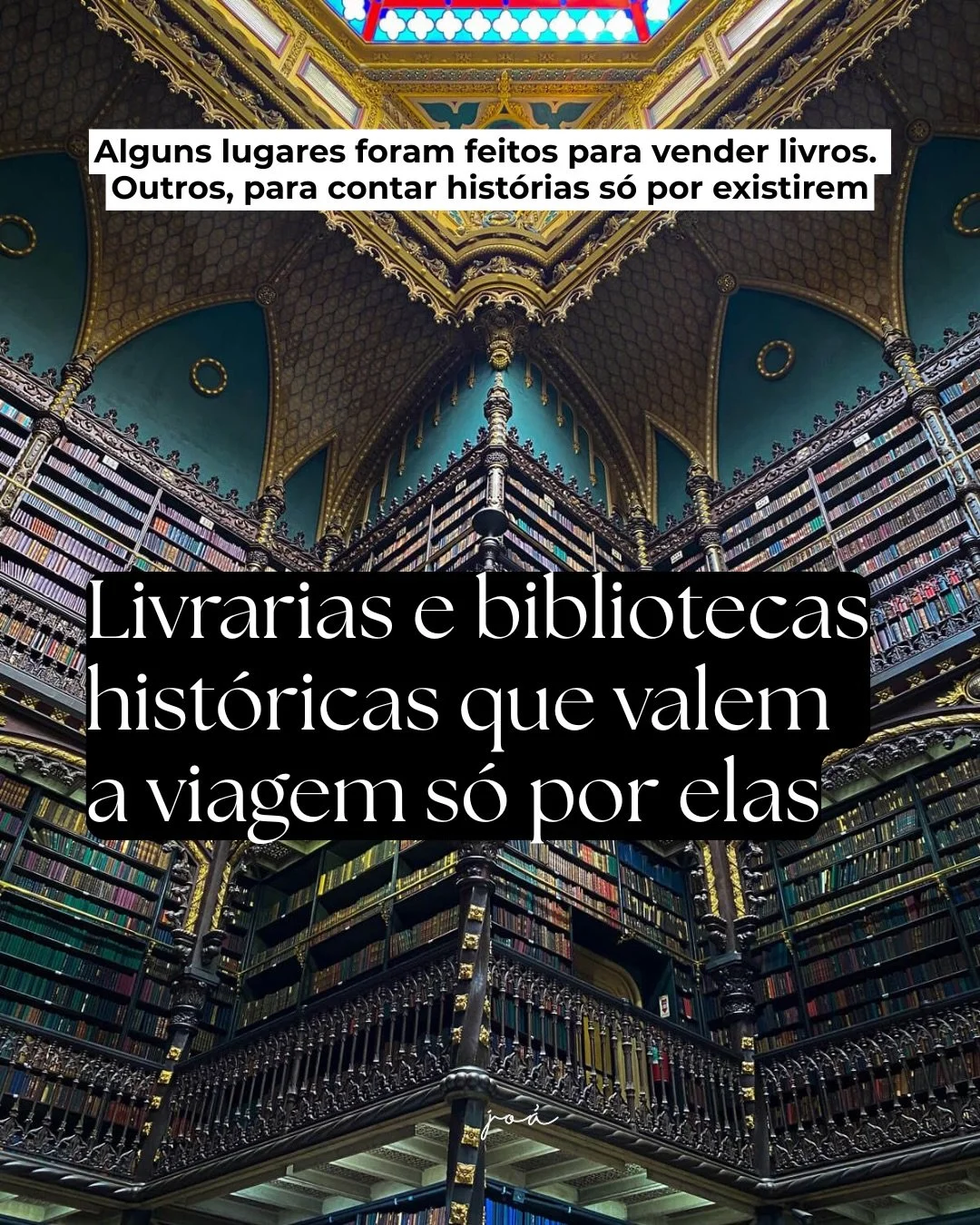 Livrarias e bibliotecas hist&oacute;ricas guardam mais do que livros: guardam sil&ecirc;ncios, detalhes arquitet&ocirc;nicos, s&eacute;culos de pensamento e aquela sensa&ccedil;&atilde;o rara de estar em um lugar onde o tempo anda mais devagar.

Entr