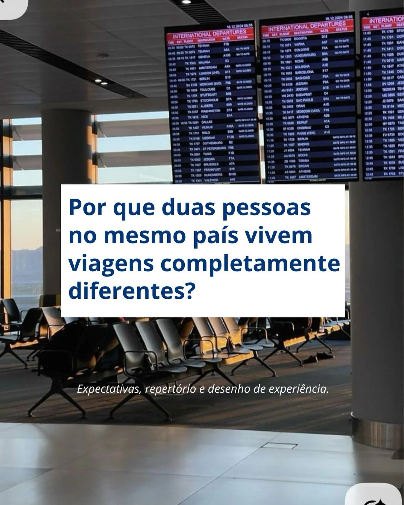 Voc&ecirc; conhece algu&eacute;m que teve uma experi&ecirc;ncia completamente diferente da sua, mesmo que voc&ecirc;s tenham viajado pro mesmo lugar?

A gente aqui acredita que viagem ter a ver mais com leitura de mundo do que com geografia. Duas pes
