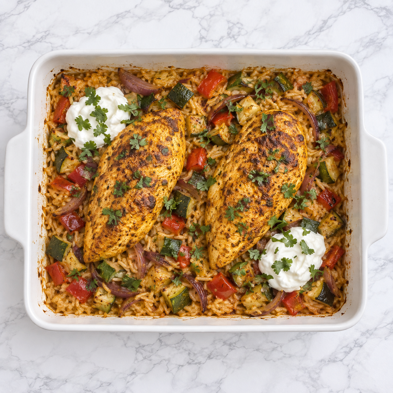 One Pan Chicken Tikka Tray Bake