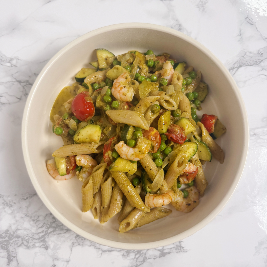 Garlic Prawn Pesto Pasta