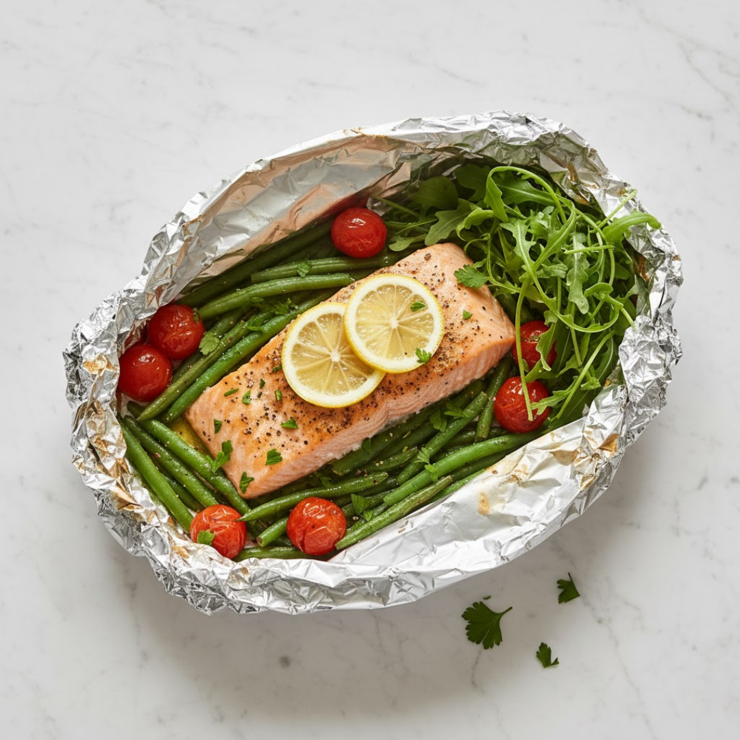 Air Fryer Salmon &amp; Veggies (LC) 