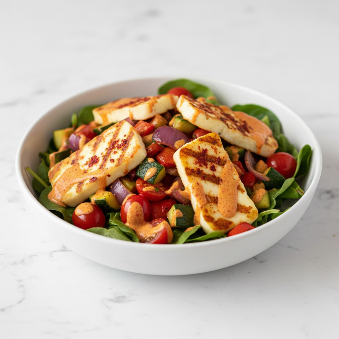 Air Fryer Halloumi + Roasted Veg (LC)