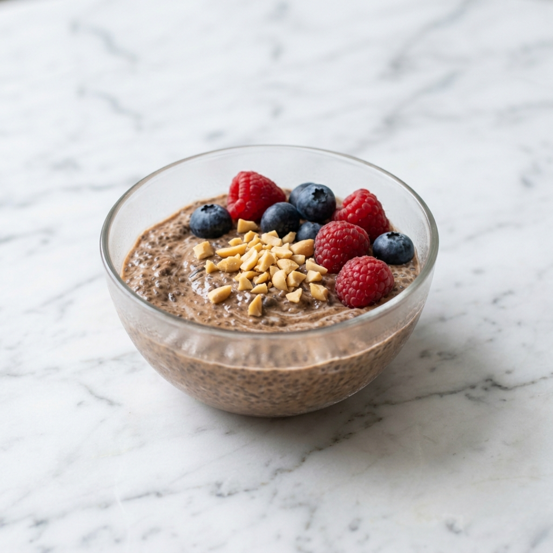 Peanut Butter + Chocolate Chia Pudding
