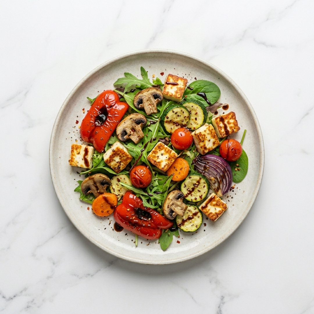 Roasted Vegetable + Halloumi Salad (LC)