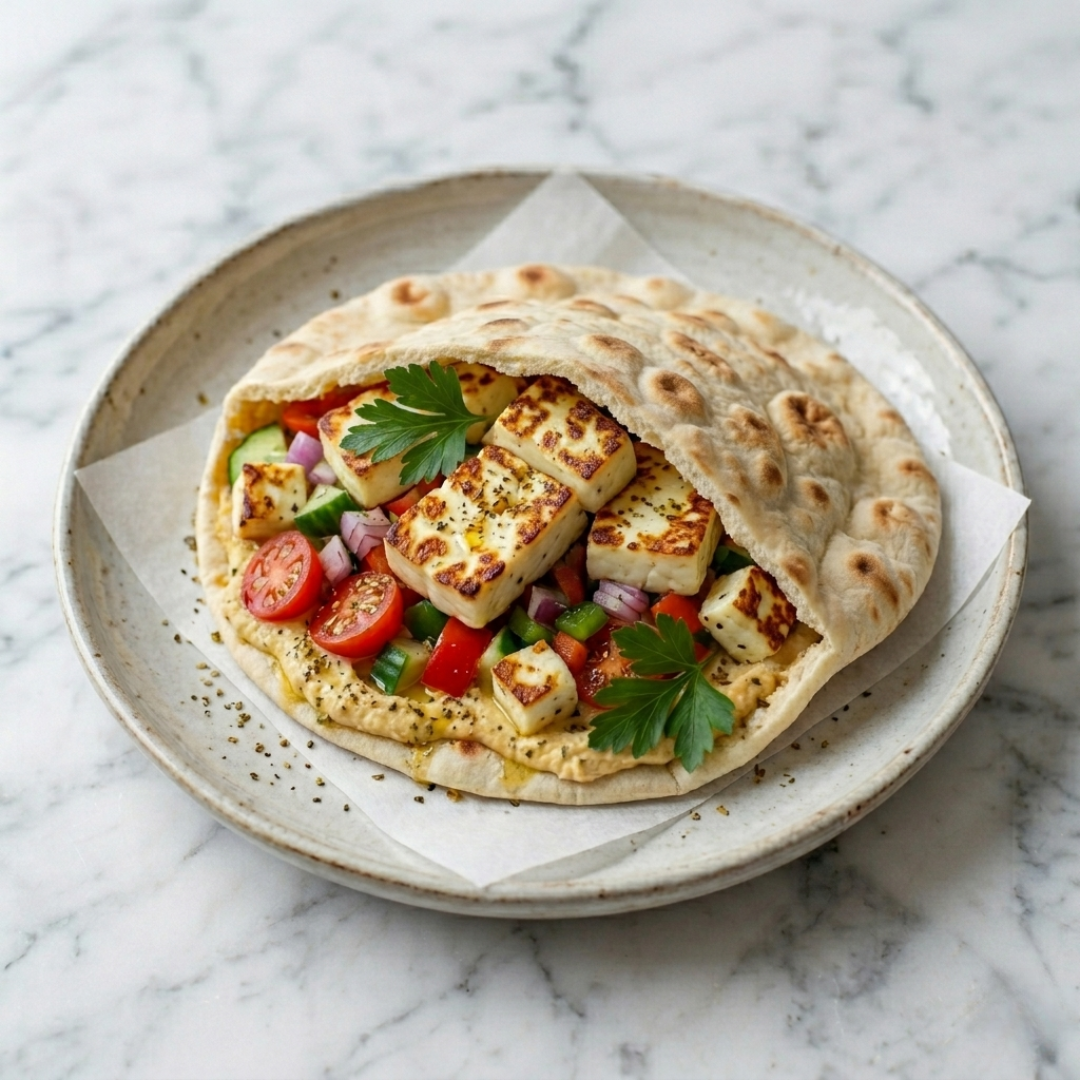 Halloumi, Hummus + Pitta Bread (HC)