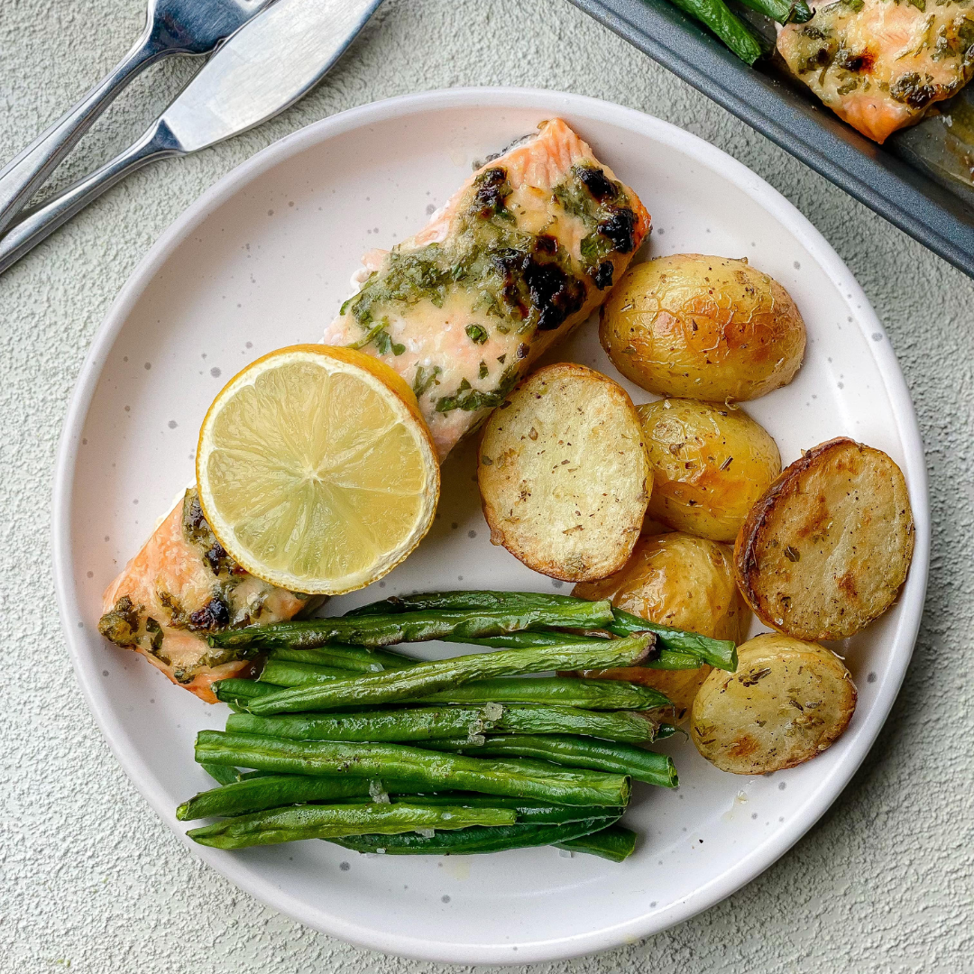 Salmon, Potato and Green Bean Tray Bake (HC)