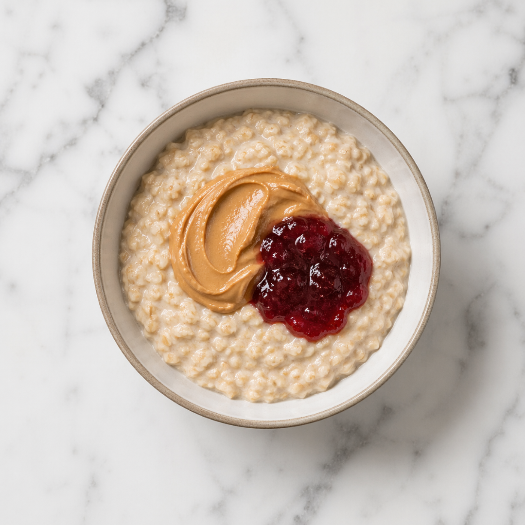 Peanut Butter and Jam Porridge