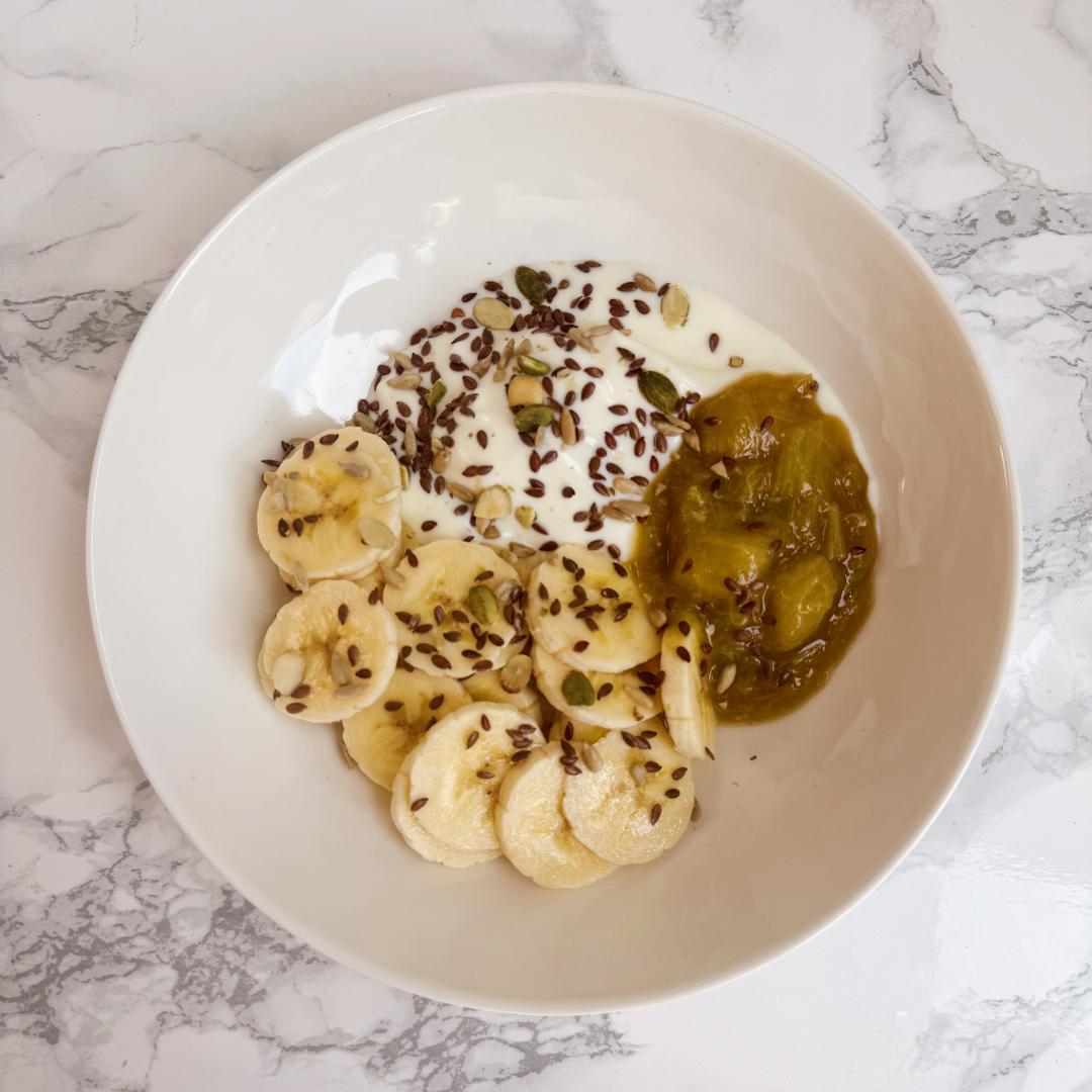 Stewed Rhubarb Yoghurt Bowl