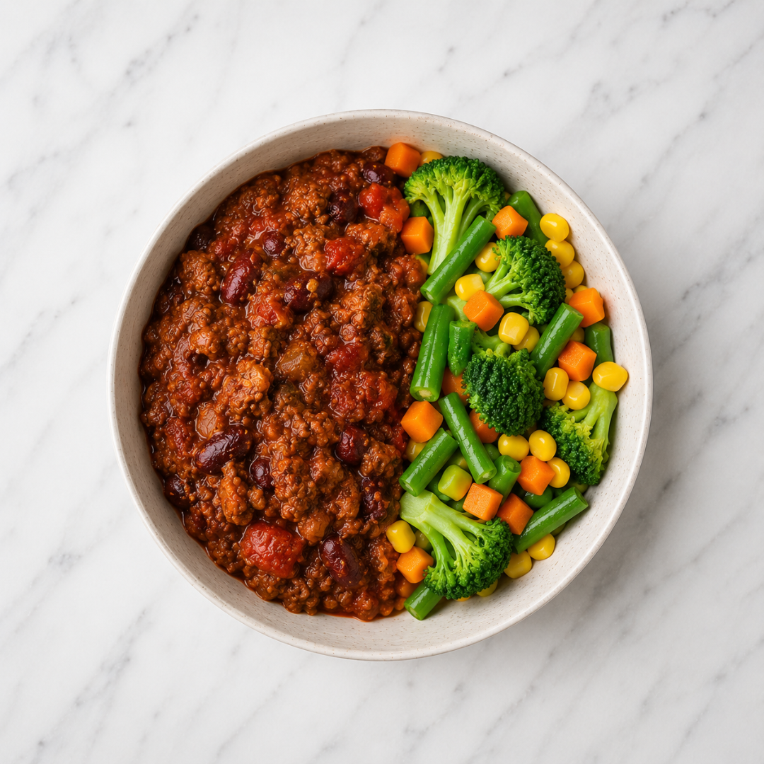 Chilli Con Carne Ready Meal + Veggies (HC)