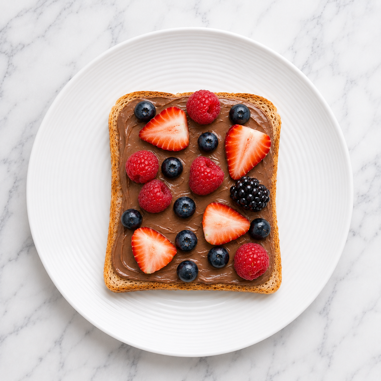 Toast, Berries + “Healthy”Chocolate Spread