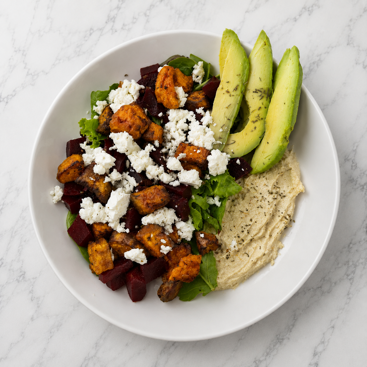 Roasted Sweet Potato and Hummus Salad Bowl (HC)