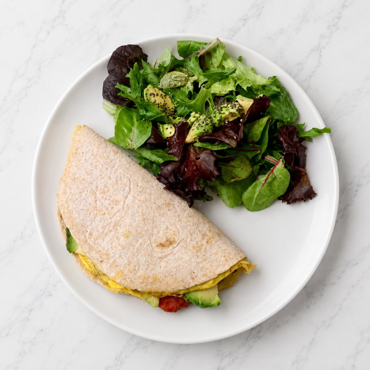 Omelette Tortilla Wrap + Salad (HC) 