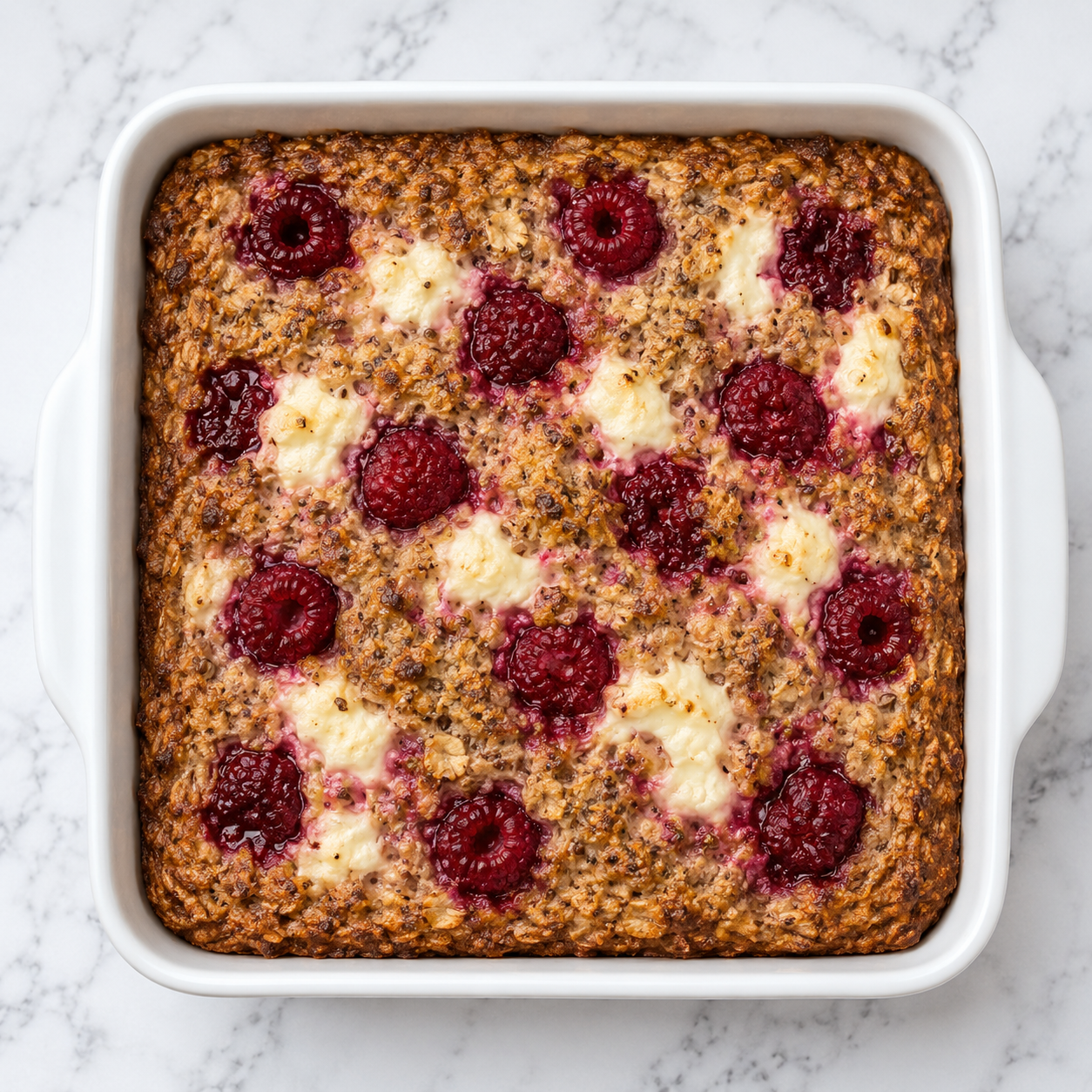 Raspberry Cheesecake Baked Oats