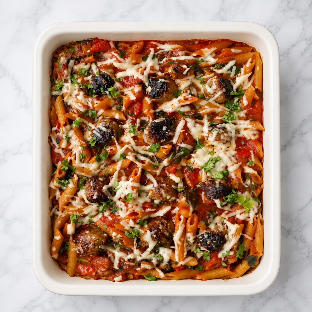 Peri Peri Meatball Pasta Bake (HC)