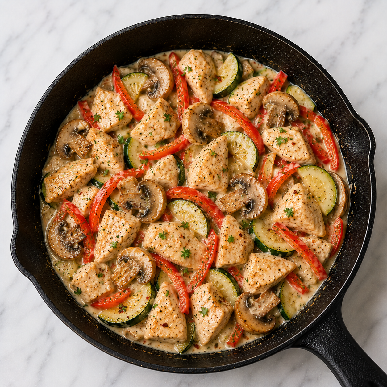 Creamy Chicken &amp; Veggie Skillet (LC)