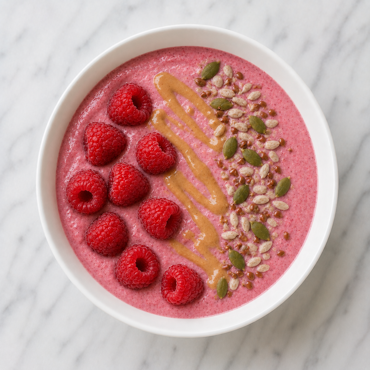 Raspberry and Peanut Butter Smoothie Bowl