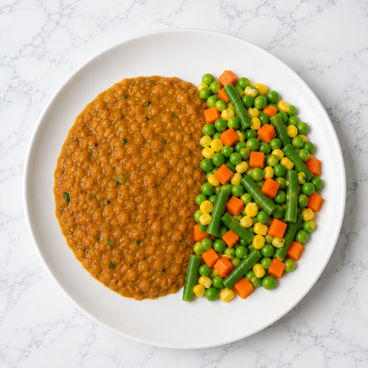 Lentil Dahl Ready Meal + Veggies (HC) 