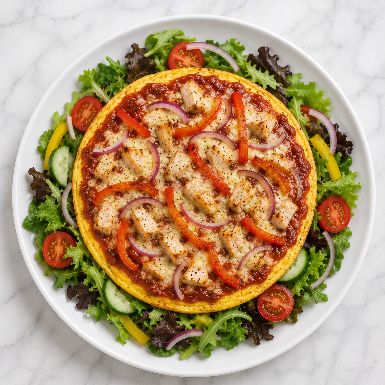 BBQ Chicken Pizza Topped Omelette (LC) 