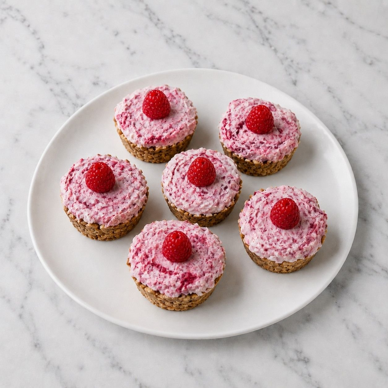 Frozen Raspberry and Yoghurt Granola Cups