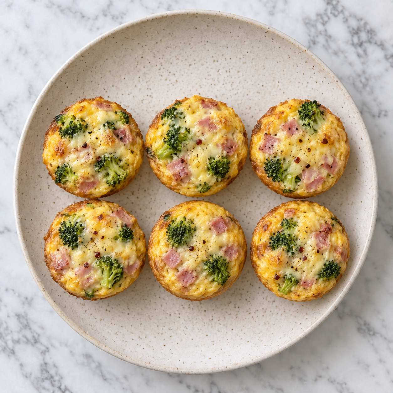 Egg Broccoli and Ham Muffins